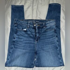 American Eagle Super Hi-Rise Blue Jegging